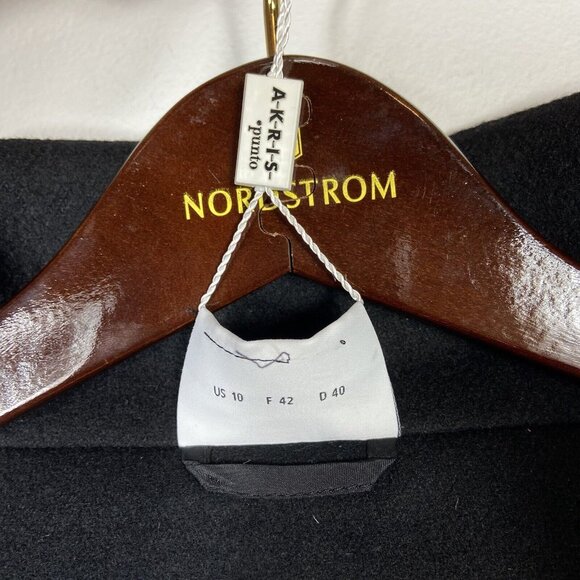 NEW Akris Punto Insulated Wool Blend Car Coat Sz 10 MSRP $1,690 Pleather Wrists - Picture 9 of 11